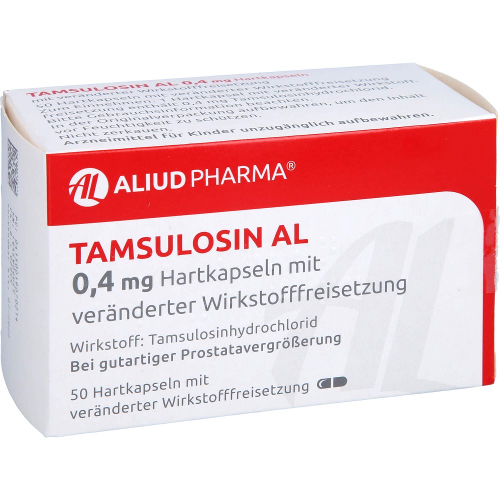 Das Produktfoto zeigt Tamsulosin Al 0,4 Mg Hartk.M.Veränd.Wst.-Frs. (50 stk) PZN 01907021