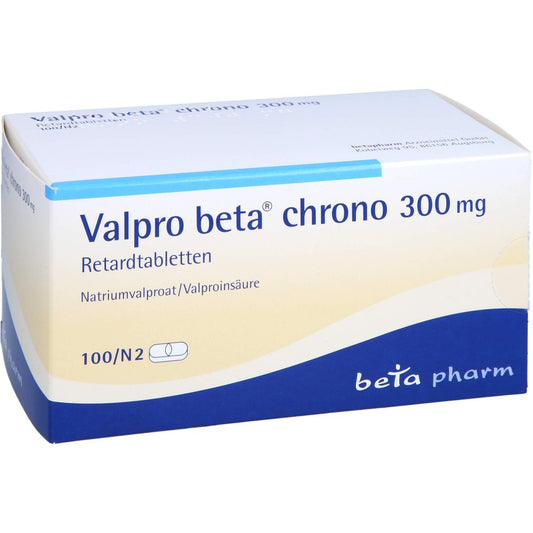 Das Produktfoto zeigt Valpro Beta Chrono 300 Mg Retardtabletten (100 stk) PZN 01907110