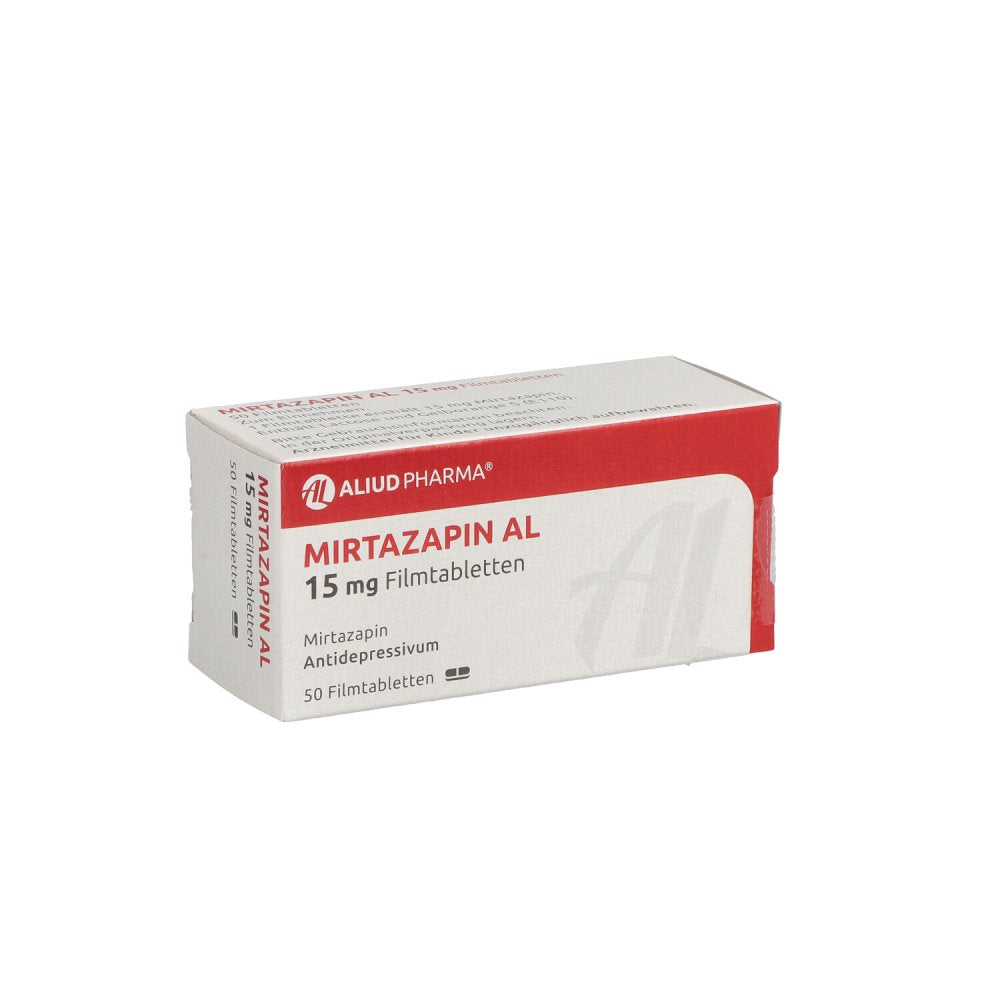 Das Produktfoto zeigt Mirtazapin Al 15 Mg Filmtabletten (50 stk) PZN 01919047