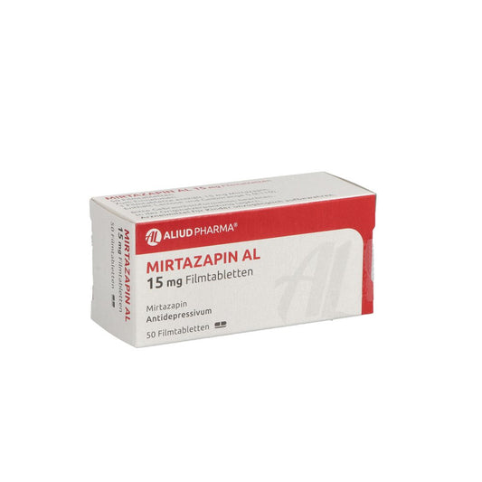 Das Produktfoto zeigt Mirtazapin Al 15 Mg Filmtabletten (50 stk) PZN 01919047