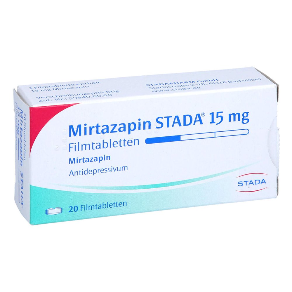Das Produktfoto zeigt Mirtazapin Stada 15 Mg Filmtabletten (20 stk) PZN 01921340