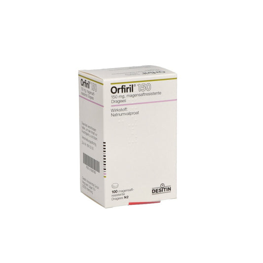 Das Produktfoto zeigt Orfiril 150 Magensaftresistente Dragees (100 stk) PZN 01926780