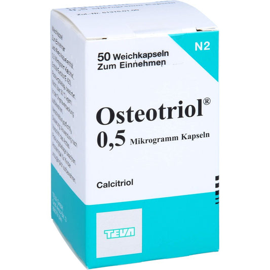 Das Produktfoto zeigt Osteotriol 0,5 Μg Kapseln (50 stk) PZN 01929554