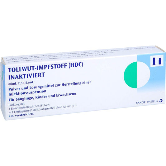 Das Produktfoto zeigt Tollwut Impfstoff Hdc Inaktiv Tr.-Subst.M.Lsg.-M. (1 stk) PZN 01938197