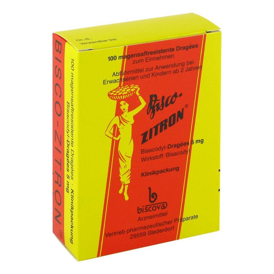 Das Produktfoto zeigt Bisco-Zitron Magensaftresistente Dragees (100 stk) PZN 01939914