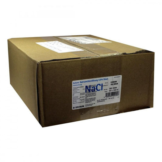 Das Produktfoto zeigt Kochsalzlösung 0,9% Injektionslösung (20X100 ml) PZN 01957160