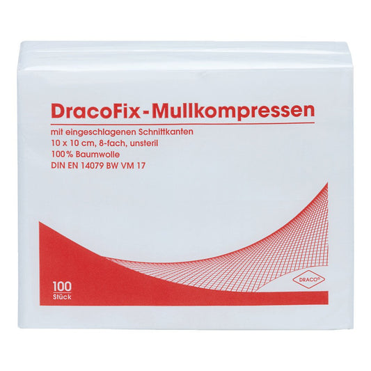 Das Produktfoto zeigt Dracofix Op-Kompressen 10x10 Cm Unsteril 12fach (100 stk) PZN 01980638
