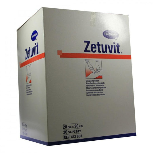 Das Produktfoto zeigt Zetuvit Saugkompressen Unsteril 20x20 Cm (30 stk) PZN 01981661