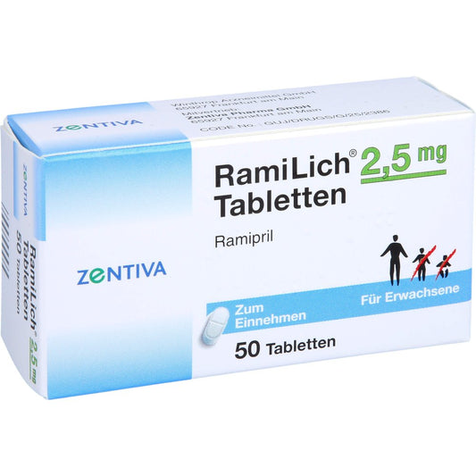 Das Produktfoto zeigt Ramilich 2,5 Mg Tabletten (50 stk) PZN 01983602