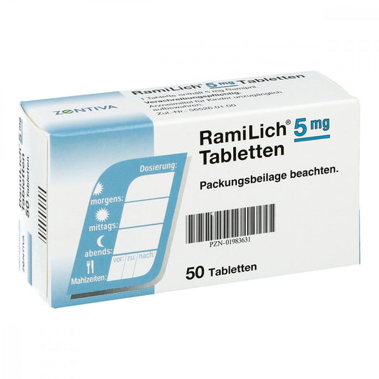 Das Produktfoto zeigt Ramilich 5 Mg Tabletten (50 stk) PZN 01983631