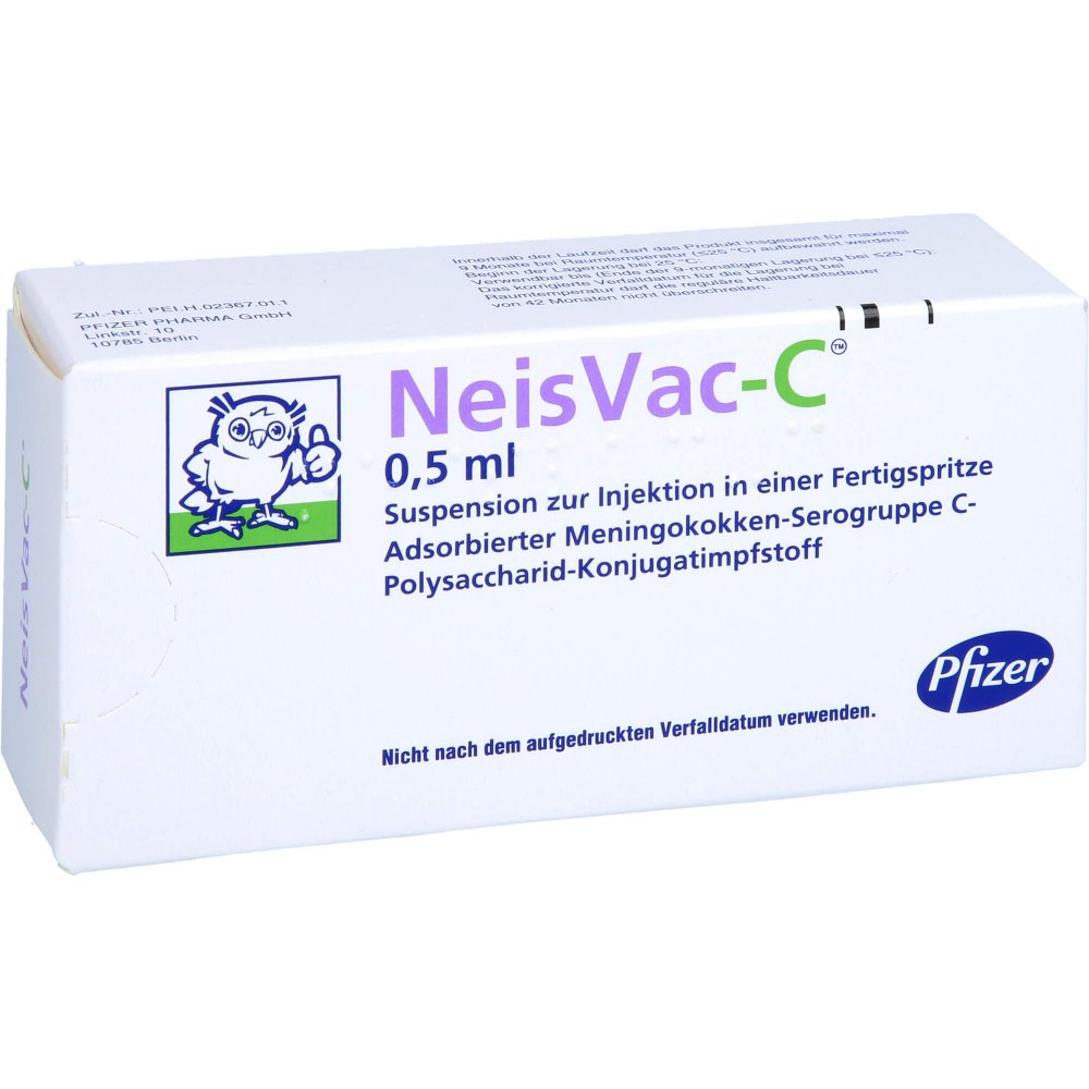 Das Produktfoto zeigt Neisvac-C Injektionssuspension I.E.Fertigspritze (1 stk) PZN 01985469