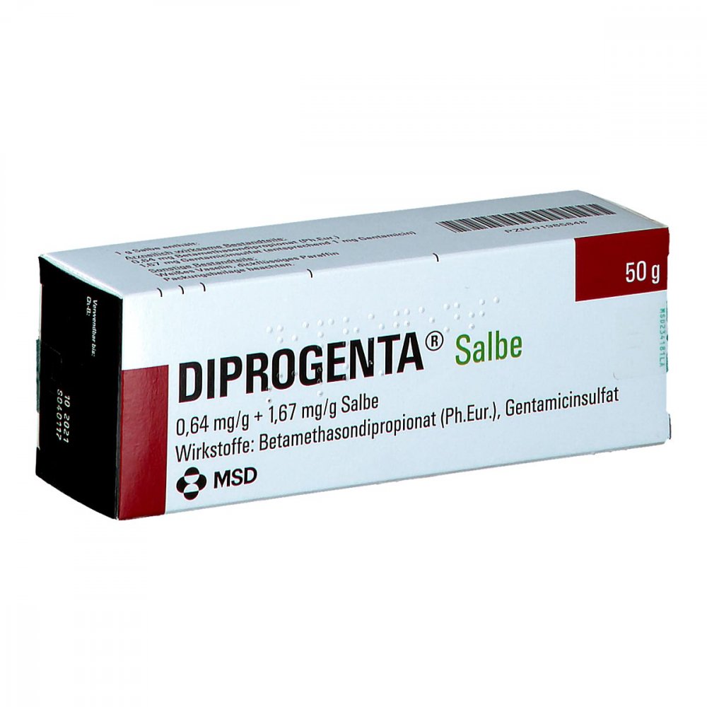 Das Produktfoto zeigt Diprogenta Salbe (50 g) PZN 01985848