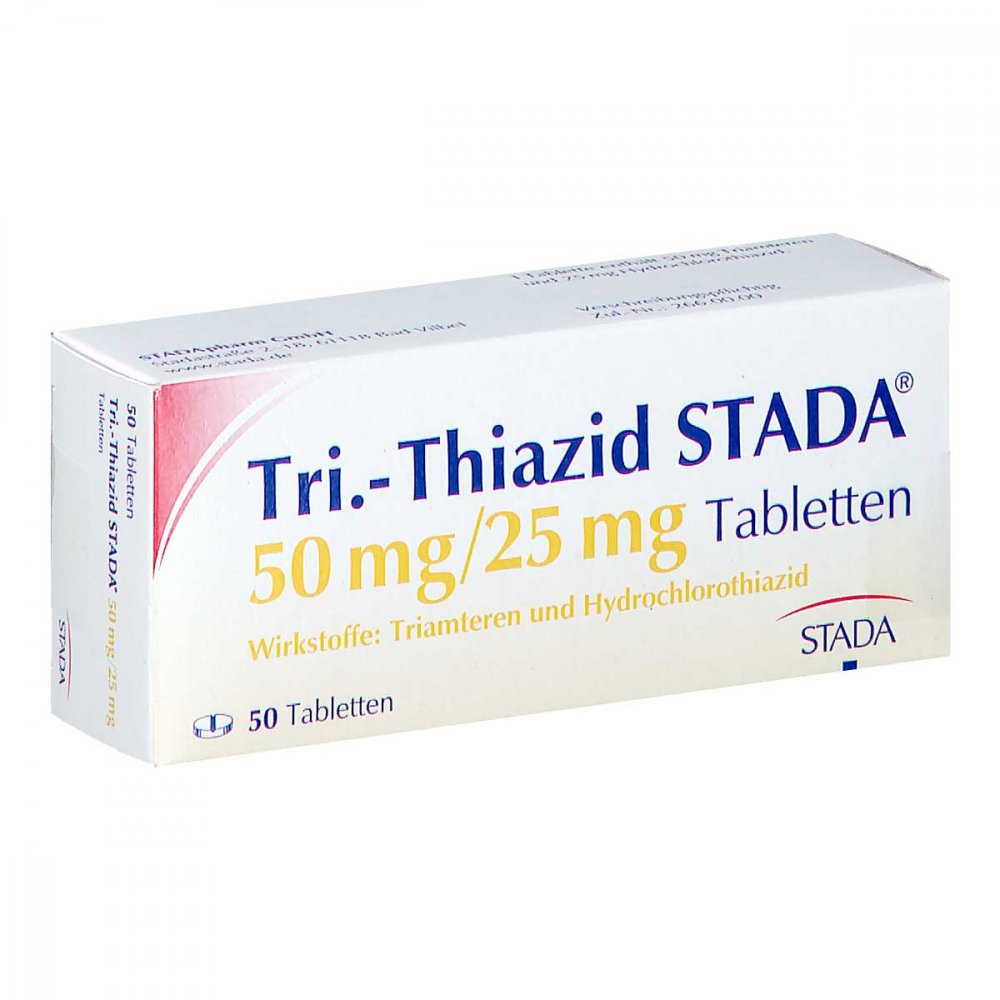 Das Produktfoto zeigt Tri.-Thiazid Stada 50 Mg/25 Mg Tabletten (50 stk) PZN 02003095