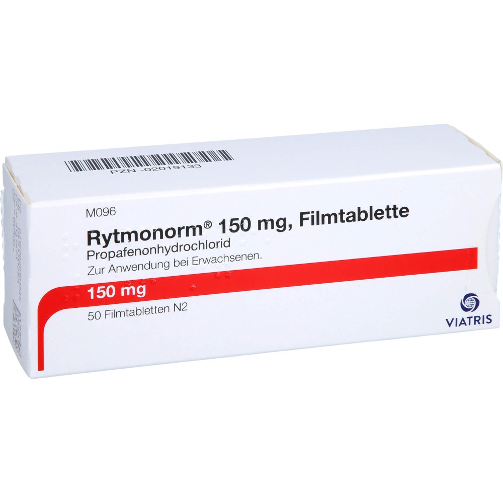 Das Produktfoto zeigt Rytmonorm 150 Mg Filmtabletten (50 stk) PZN 02019133