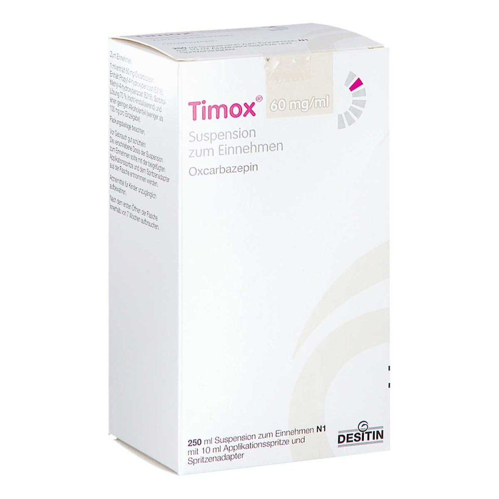 Das Produktfoto zeigt Timox 60 Mg/Ml Suspension Zum Einnehmen (250 ml) PZN 02038834