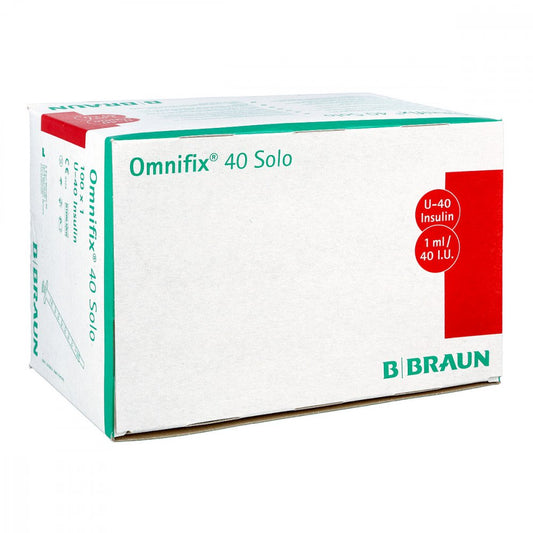 Das Produktfoto zeigt Omnifix Solo Insulinspr.1 Ml U40 (100X1 ml) PZN 02040630