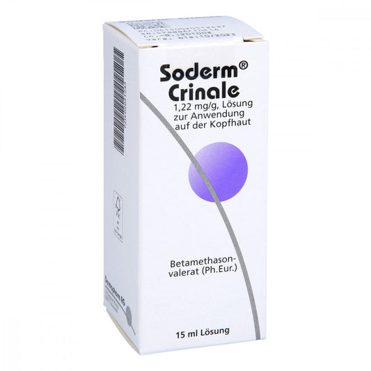 Das Produktfoto zeigt Soderm Crinale 1,22 Mg/G Lösung Z.Anw.A.D.Kopfhaut (15 ml) PZN 02051243