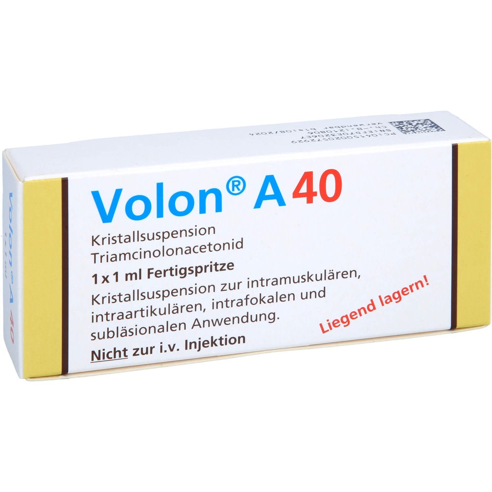 Das Produktfoto zeigt Volon A 40 Fertigspritzen (1 ml) PZN 02057292