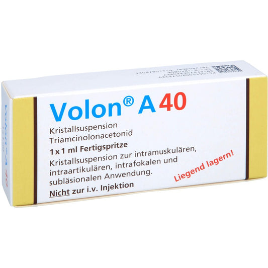 Das Produktfoto zeigt Volon A 40 Fertigspritzen (1 ml) PZN 02057292