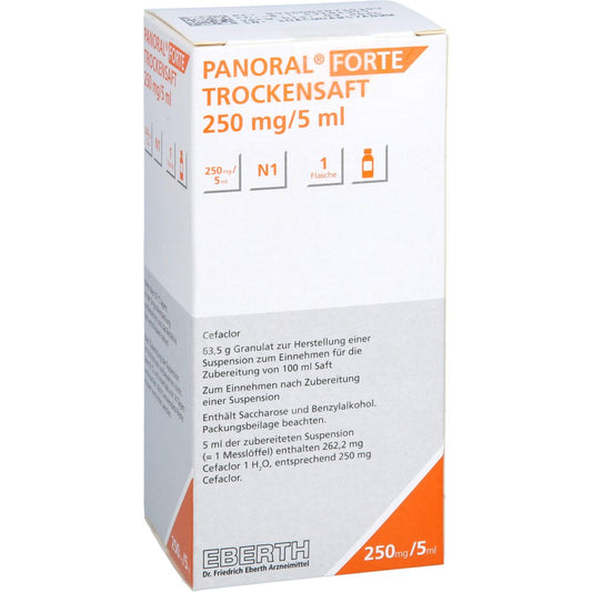 Das Produktfoto zeigt Panoral Forte Trockensaft 250 Mg/5 Ml (100 ml) PZN 02071010