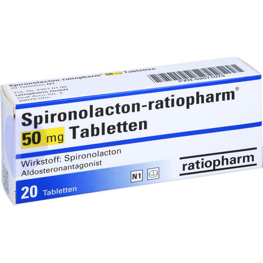Das Produktfoto zeigt Spironolacton-Ratiopharm 50 Mg Tabletten (20 stk) PZN 02071079