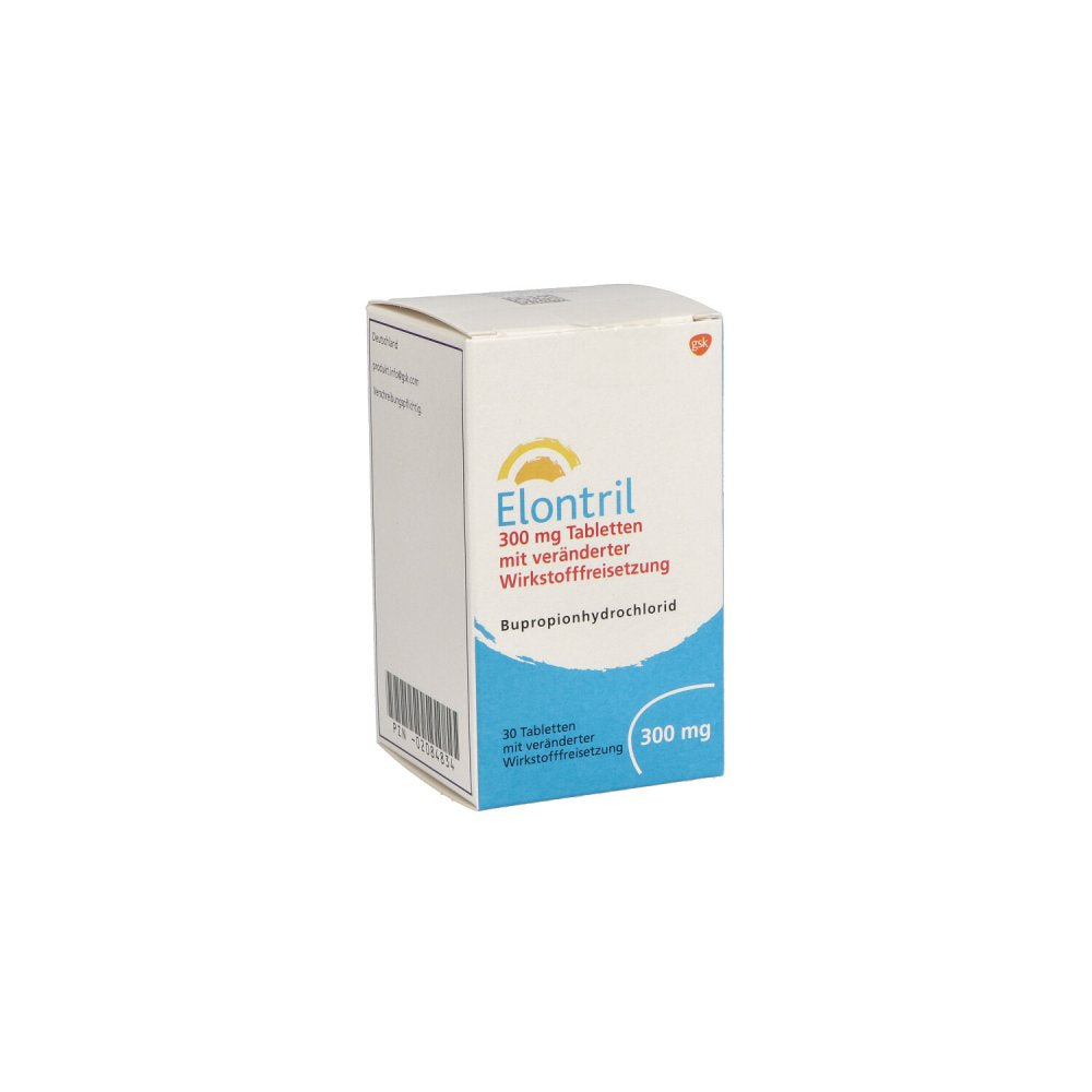 Das Produktfoto zeigt Elontril 300 Mg Tabletten M.Veränd.Wirkst.-Frs. (30 stk) PZN 02084834