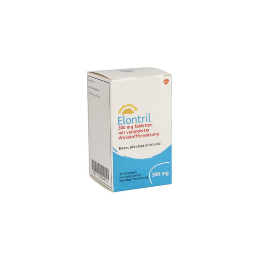 Das Produktfoto zeigt Elontril 300 Mg Tabletten M.Veränd.Wirkst.-Frs. (30 stk) PZN 02084834