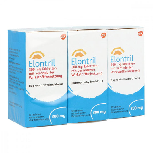 Das Produktfoto zeigt Elontril 300 Mg Tabletten M.Veränd.Wirkst.-Frs. (90 stk) PZN 02084923