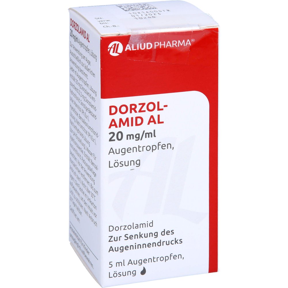 Das Produktfoto zeigt Dorzolamid Al 20 Mg/Ml Augentropfen (5 ml) PZN 02089300