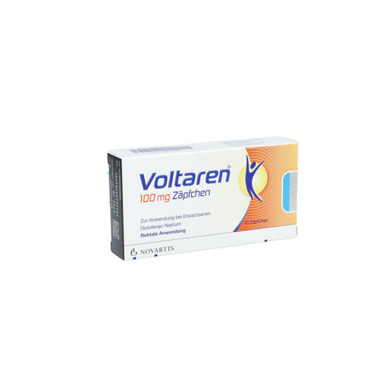 Das Produktfoto zeigt Voltaren 100 Mg Zäpfchen (10 stk) PZN 02092265