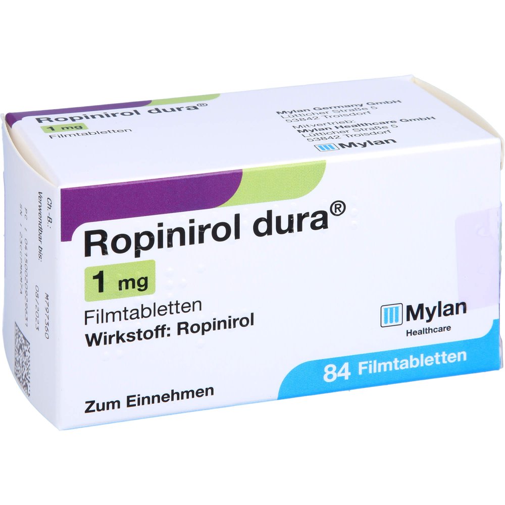 Ropinirol Dura 1 Mg Filmtabletten (84 stk)