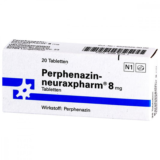 Das Produktfoto zeigt Perphenazin-Neuraxpharm 8 Mg Tabletten (20 stk) PZN 02098701