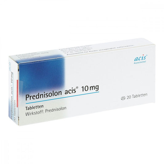 Das Produktfoto zeigt Prednisolon Acis 10 Mg Tabletten (20 stk) PZN 02107854
