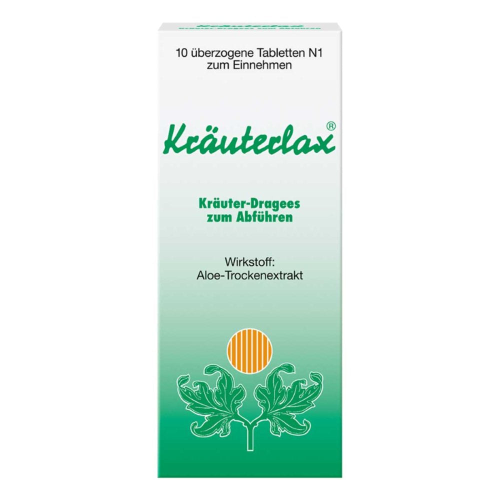 Das Produktfoto zeigt Kräuterlax Dr.Henk 15 Mg Kräuterdrag.Z.Abführen (10 stk) PZN 02115517