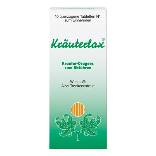 Das Produktfoto zeigt Kräuterlax Dr.Henk 15 Mg Kräuterdrag.Z.Abführen (10 stk) PZN 02115517
