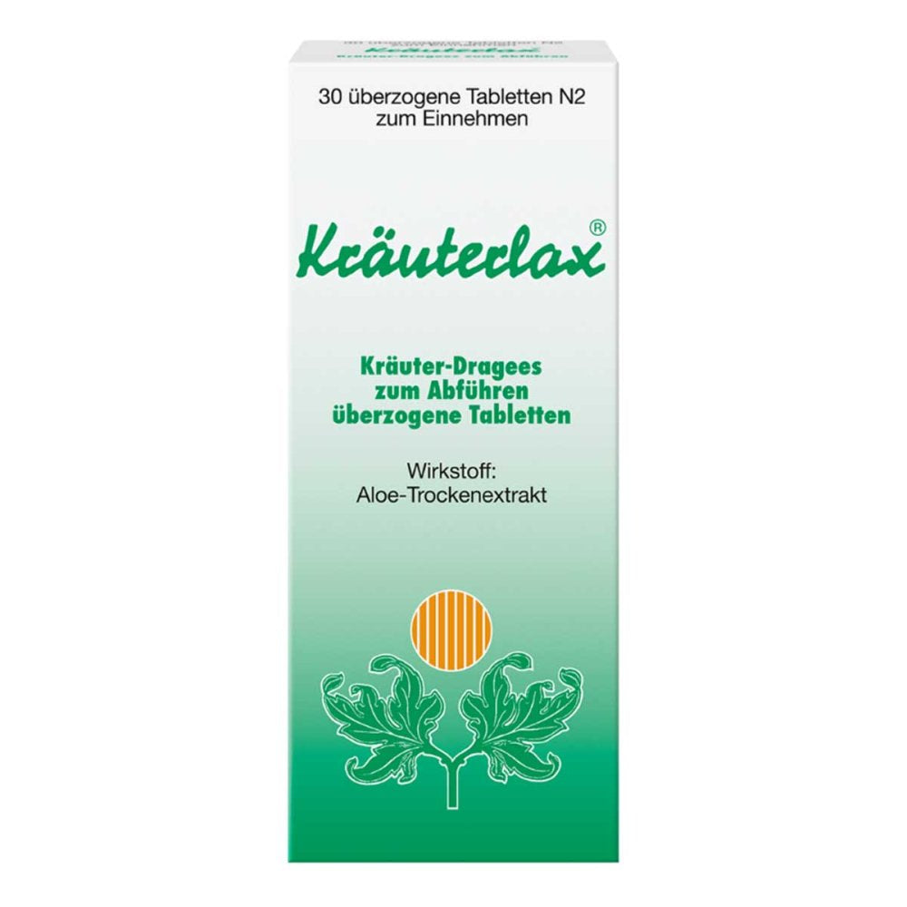 Das Produktfoto zeigt Kräuterlax Dr.Henk 15 Mg Kräuterdrag.Z.Abführen (30 stk) PZN 02115523