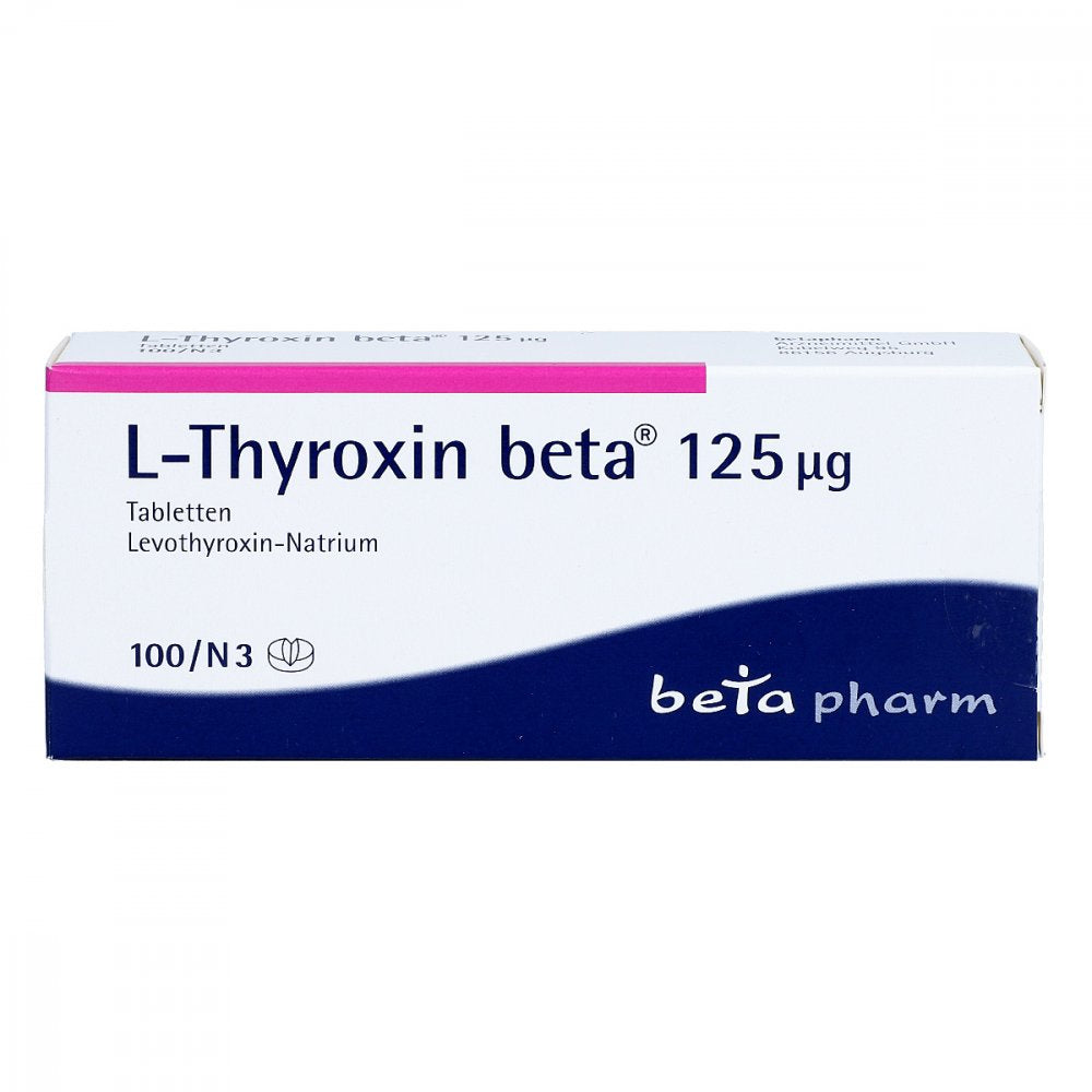 Das Produktfoto zeigt L-Thyroxin Beta 125 Μg Tabletten (100 stk) PZN 02134182