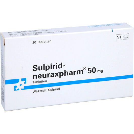 Das Produktfoto zeigt Sulpirid-Neuraxpharm 50 Mg Tabletten (20 stk) PZN 02136258