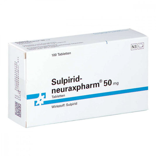 Das Produktfoto zeigt Sulpirid-Neuraxpharm 50 Mg Tabletten (100 stk) PZN 02136270