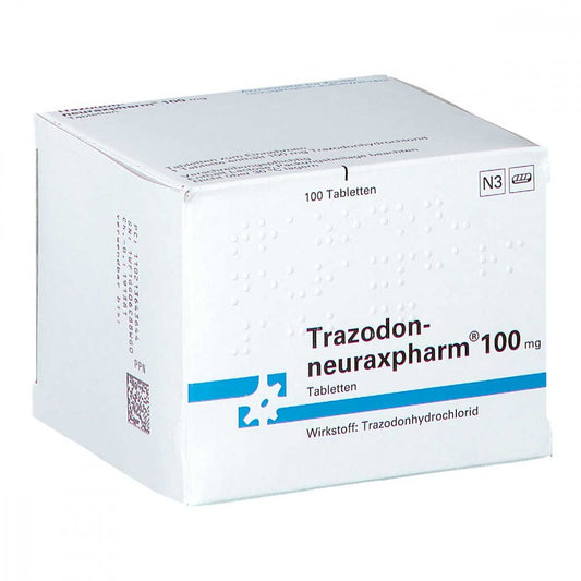 Das Produktfoto zeigt Trazodon-Neuraxpharm 100 Mg Tabletten (100 stk) PZN 02136436