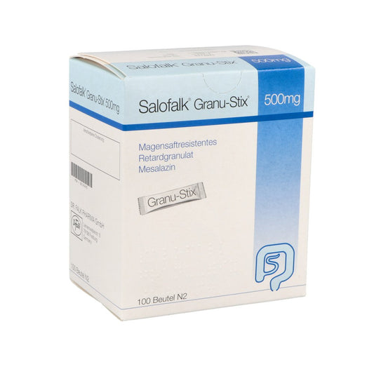 Das Produktfoto zeigt Salofalk Granu-Stix 500 Mg Magensaftr.Retardgran. (100 stk) PZN 02145493