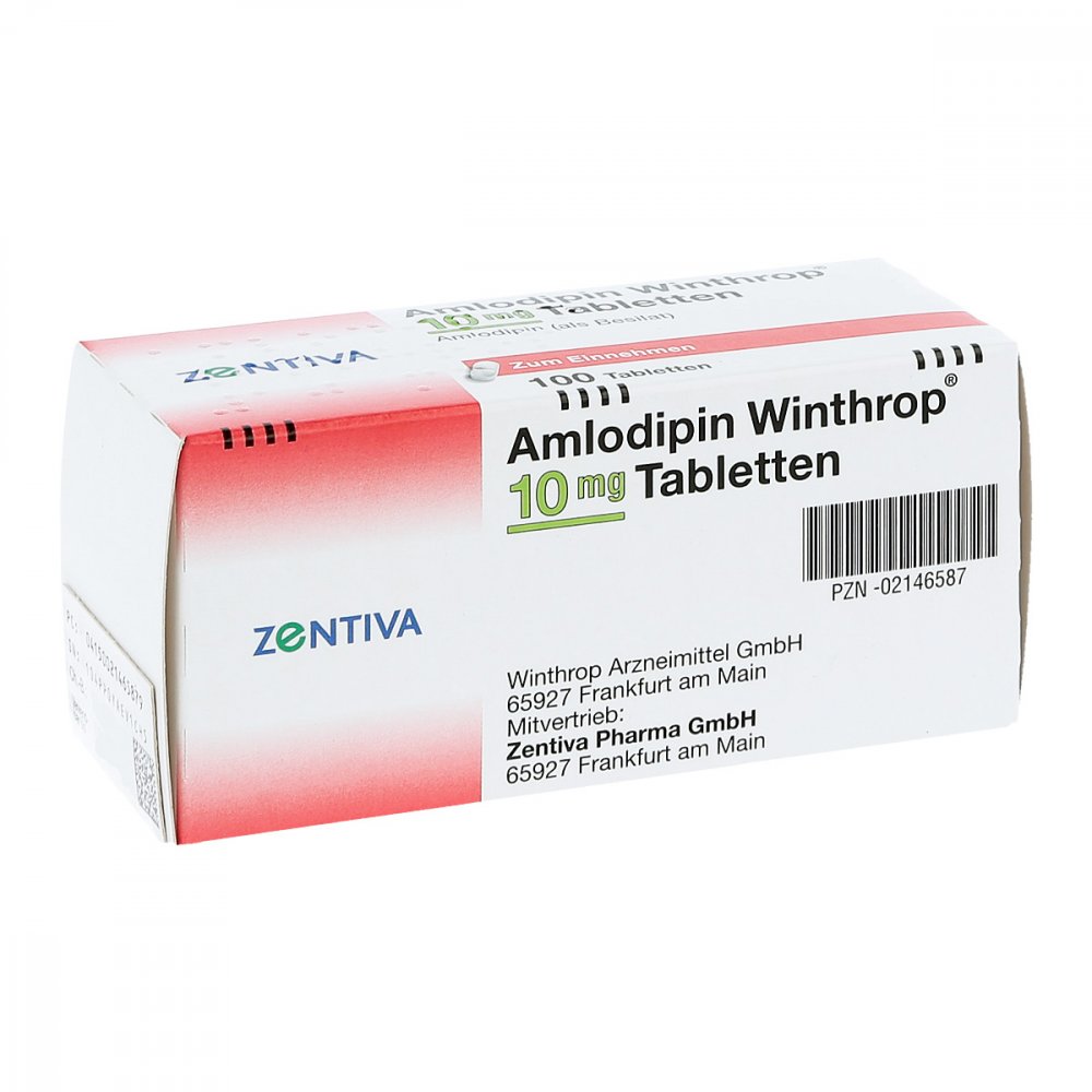 Amlodipin Winthrop 10 Mg Tabletten (100 stk)