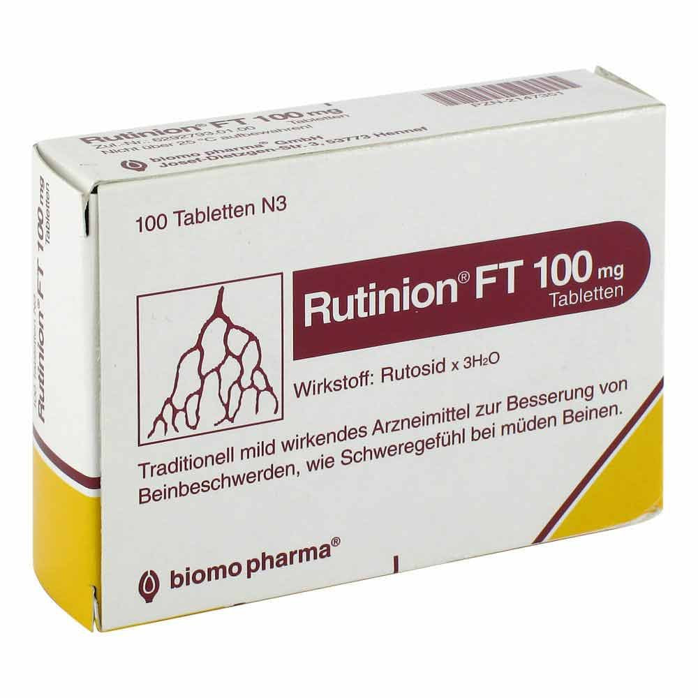 Das Produktfoto zeigt Rutinion Ft 100 Mg Tabletten (100 stk) PZN 02147351