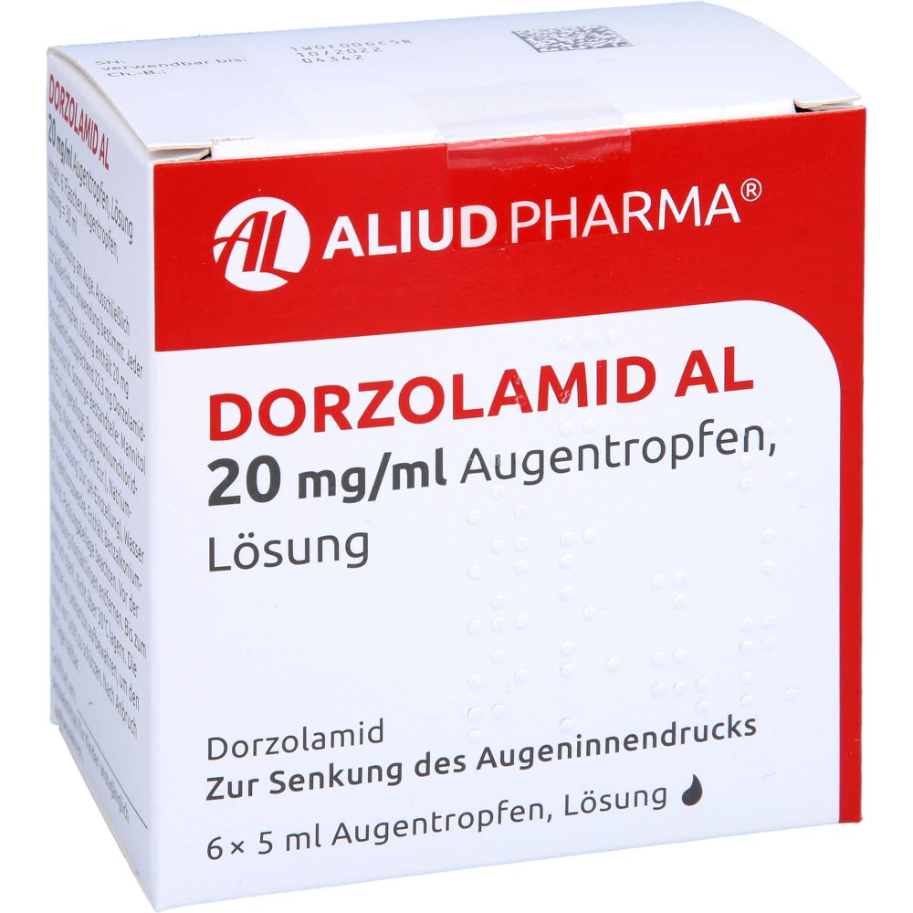 Das Produktfoto zeigt Dorzolamid Al 20 Mg/Ml Augentropfen (6X5 ml) PZN 02149953