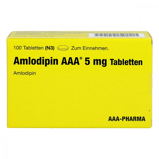 Das Produktfoto zeigt Amlodipin Aaa 5 Mg Tabletten (100 stk) PZN 02157326