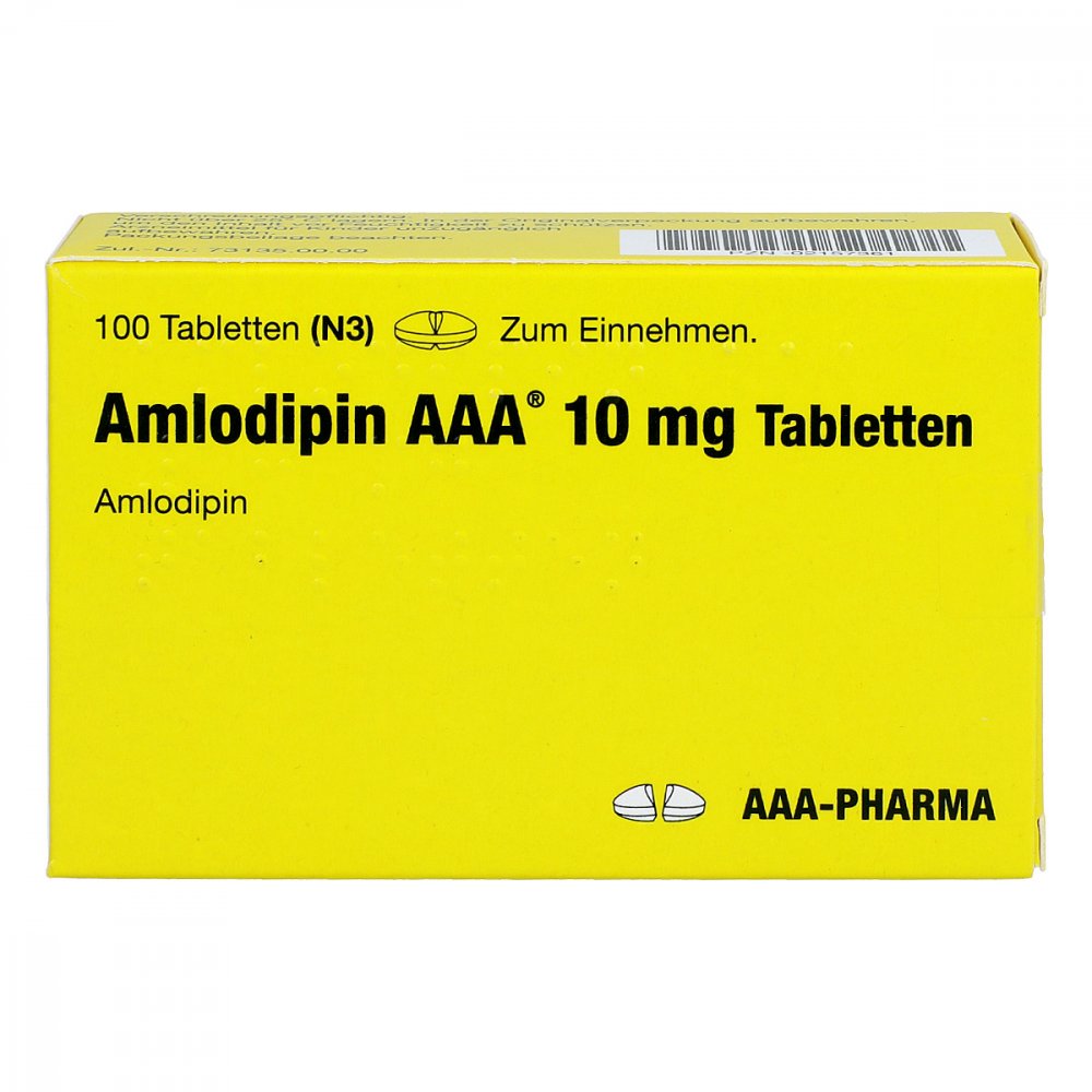 Das Produktfoto zeigt Amlodipin Aaa 10 Mg Tabletten (100 stk) PZN 02157361