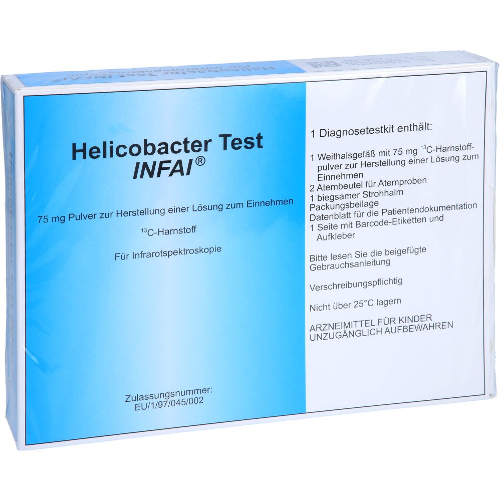 Das Produktfoto zeigt Helicobacter Test Infai F.Jugendl.+Erw.Ir-Messung (1 stk) PZN 02157823