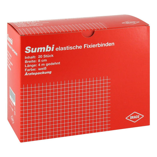 Das Produktfoto zeigt Dracosumbi Fixierbinde 8 Cmx4 M Weiß (20 stk) PZN 02163717