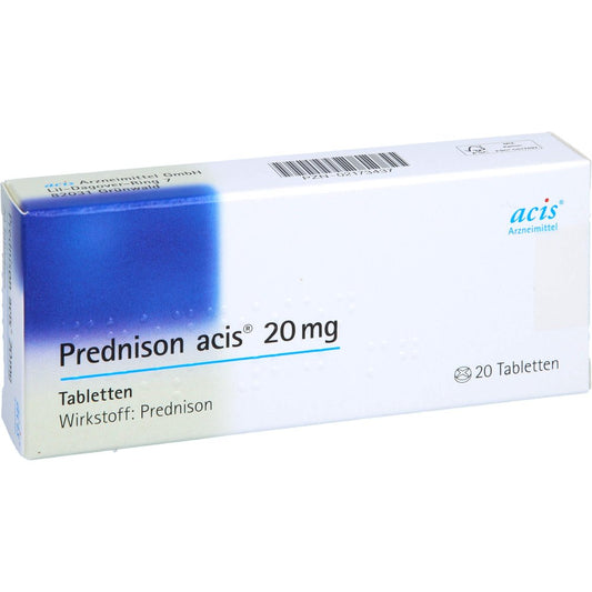 Das Produktfoto zeigt Prednison Acis 20 Mg Tabletten (20 stk) PZN 02173437