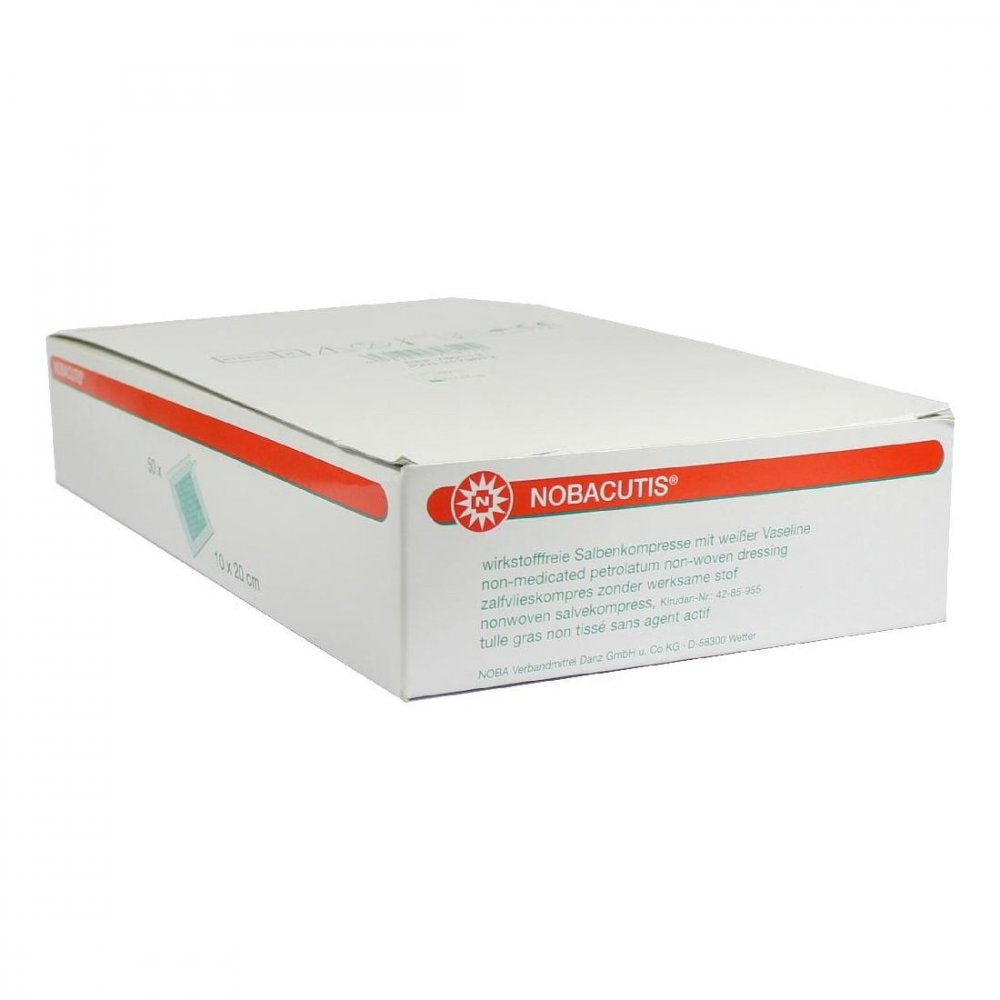 Das Produktfoto zeigt Nobacutis 1er Salbenkompressen 10x20 Cm Steril (50 stk) PZN 02179612